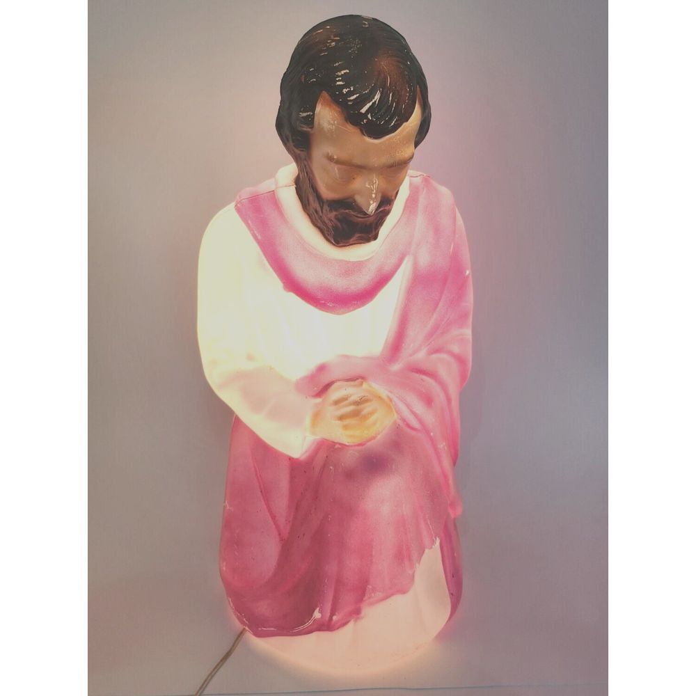 Kneeling Saint‎ Joseph Illuminated Blow Mold Christmas Decoration 28"